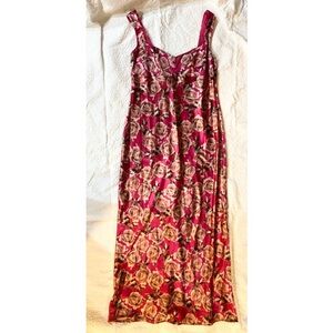 Wild‎ Fable Floral Pink Maxi Slip Dress Satin Bodycon Cocktail Party